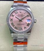 Swiss Grade Rolex Datejust Ss Oyster 31mm Watch Pink Dial TW Swiss 2836 Movement